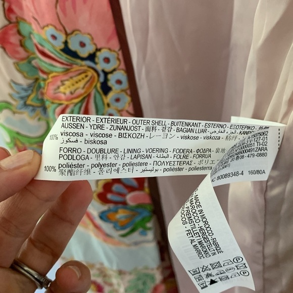 ZARA FLORAL LONG DUSTER XS BLOGGER FAV nwt bohemian festive cottage core floral‎ - Picture 8 of 11